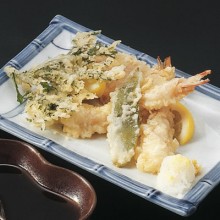 camarón y verduras tempura